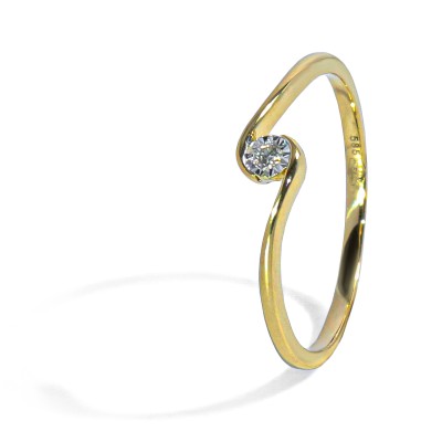 Jemný diamantový zlatý prsteň 0.02 ct