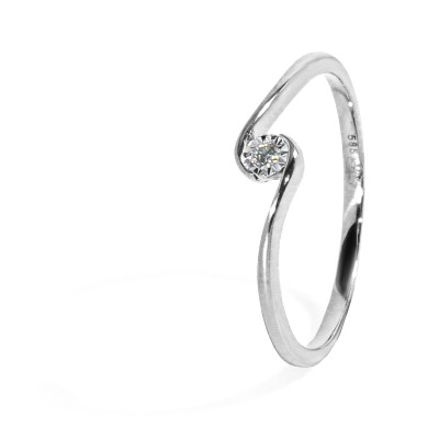 Diamantový prsteň z bieleho zlata 0.02 ct