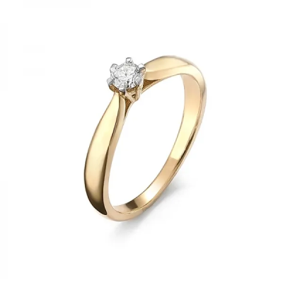 Zásnubný diamantový prsteň zo žltého zlata 0.18 ct