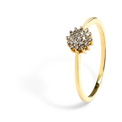 Elegantný prsteň s diamantmi 0.11 ct