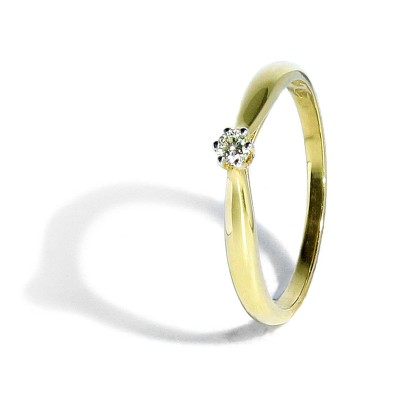 Jemný prsteň s diamantom 0.08 ct