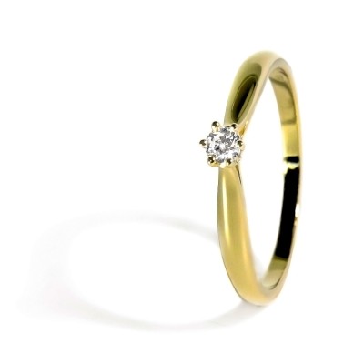 Zásnubný zlatý prsteň s diamantom 0.10 ct