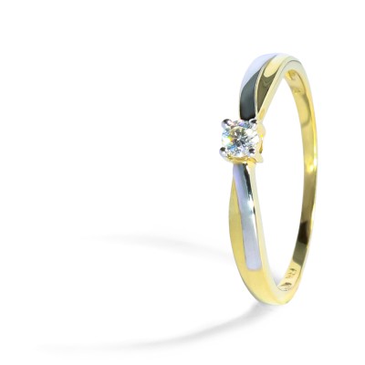 Kombinovaný diamantový prsteň 0.10 ct