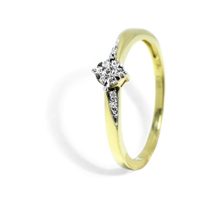 Diamantový prsteň zo žltého zlata 0.07 ct