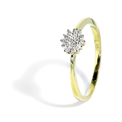Elegantný prsteň s diamantmi 0.11 ct