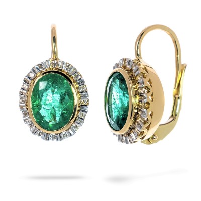 Luxusné Smaragdové náušnice s diamantami