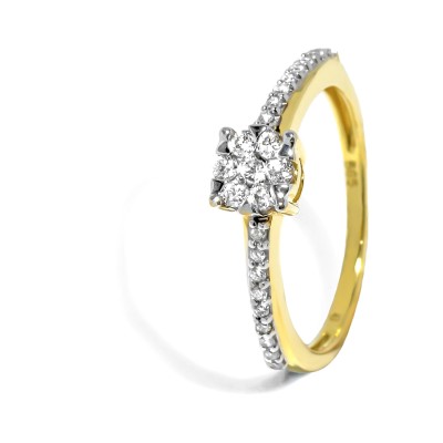 Zlatý prsteň s diamantmi 0.22 ct