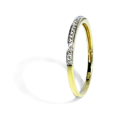 Zlatý zásnubný prstienok s diamantmi 0.07 ct