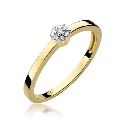 Prsteň zo žltého zlata s diamantami 0.04 ct