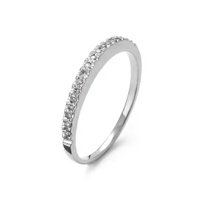 Diamantový výročný prsteň v bielom zlate 0.12 ct
