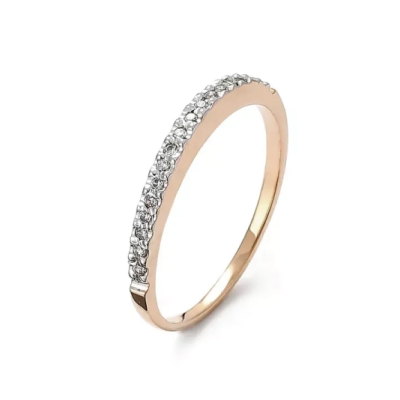 Diamantový výročný prsteň v ružovom zlate 0.12 ct