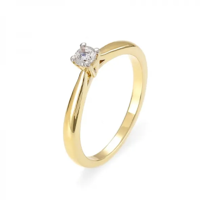 Klasický zásnubný diamantový prsteň 0.12 ct