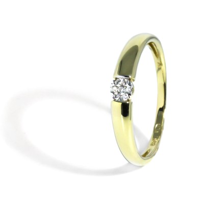 Zlatý zásnubný prsteň s diamantmi 0.06 ct