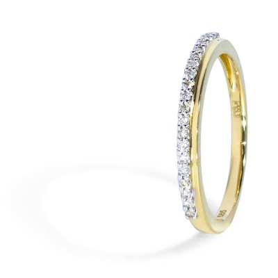 Zásnubný prsteň zo zlata s diamantmi 0.11 ct