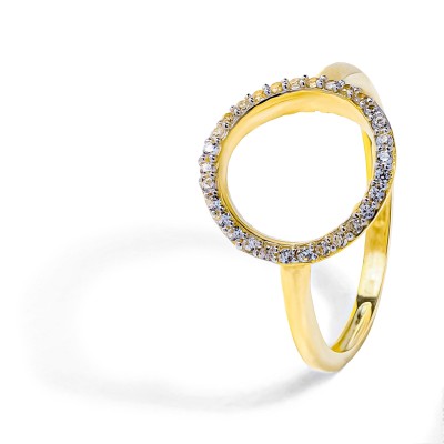 Zlatý diamantový prsteň kruh 0.15 ct