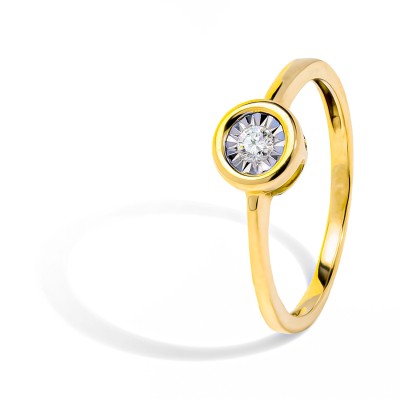 Zlatý prsteň s diamantom 0.06 ct