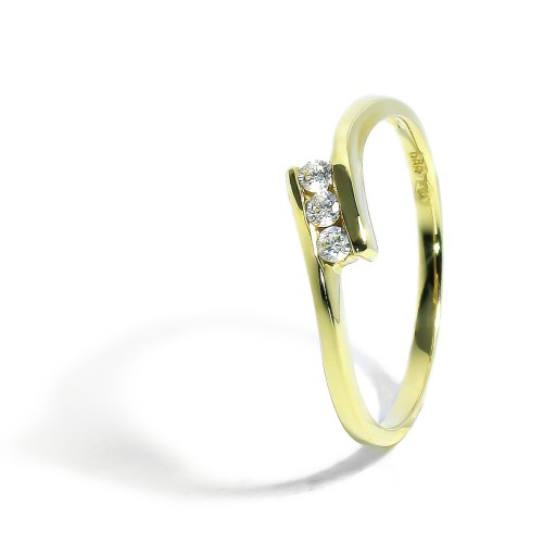 Briliantový prsteň zo žltého zlata 0.14 ct