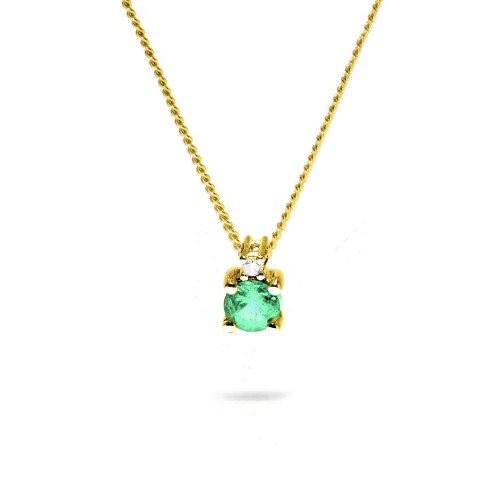 Diamantový náhrdelník v žltom zlate so Smaragdom