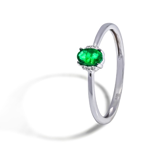 Elegantný prsteň so Smaragdom a diamantmi