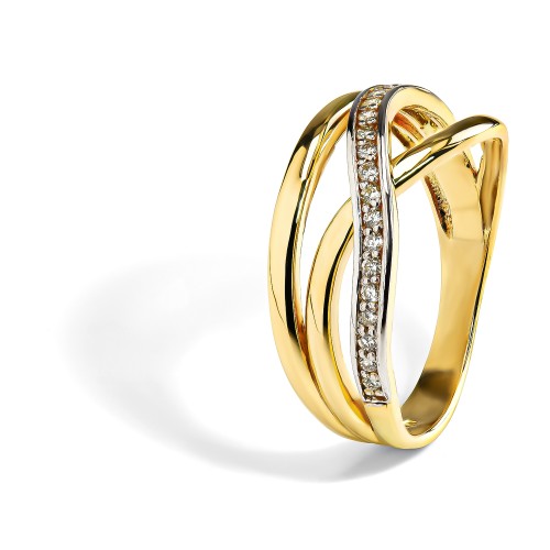 Diamantový prsteň z kombinovaného zlata 0.18 ct
