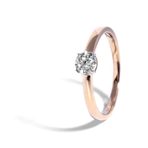 Elegantný diamantový prsteň z ružového zlata 0.11 ct