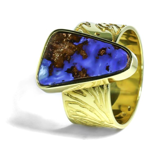 Netradičný prsteň s Australským Boulder Opálom