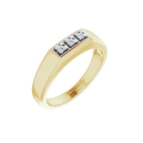 Pánsky zlatý prsteň s diamantami 0.10 ct