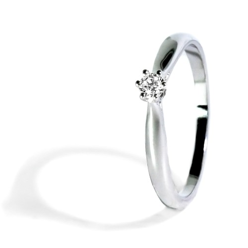 Jemný prsteň s diamantom 0.08 ct