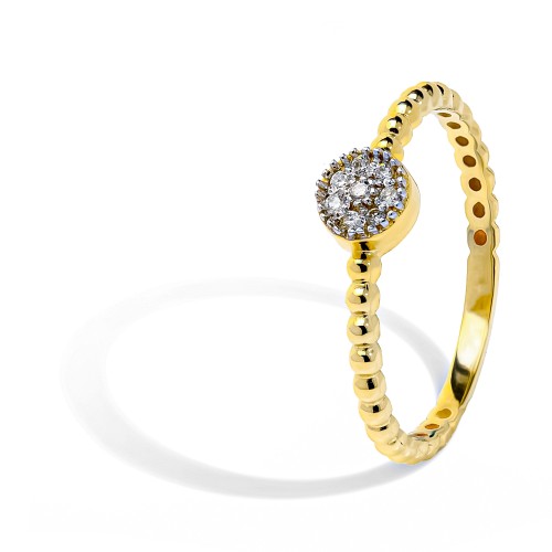 Zlatý diamantový prsteň 0.05 ct