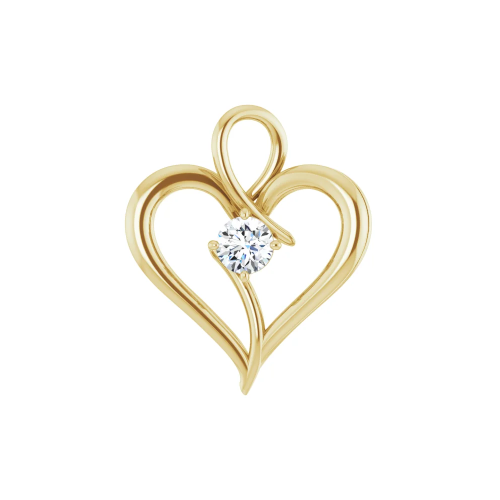 Zlatý prívesok srdce s diamantom 0.25 ct