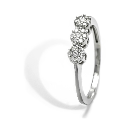 Elegantný diamantový prsteň z bieleho zlata 0.18 ct