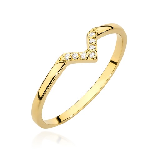 Zlatý prsteň s diamantami 0.04 ct
