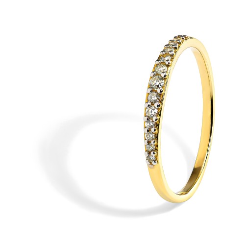 Zlatý prsteň s diamantami 0.15 ct