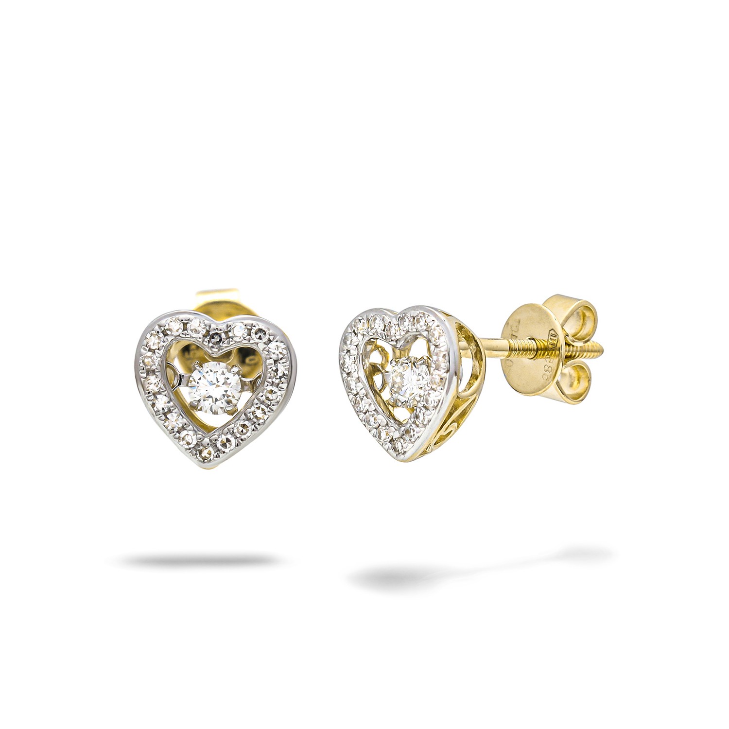 Luxusné diamantové náušnice zo žltého zlata 0.24 ct