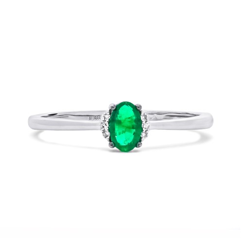 Elegantný prsteň so Smaragdom a diamantmi