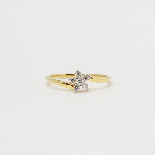 Nádherný diamantový prsteň v tvare kvetu 0.14 ct