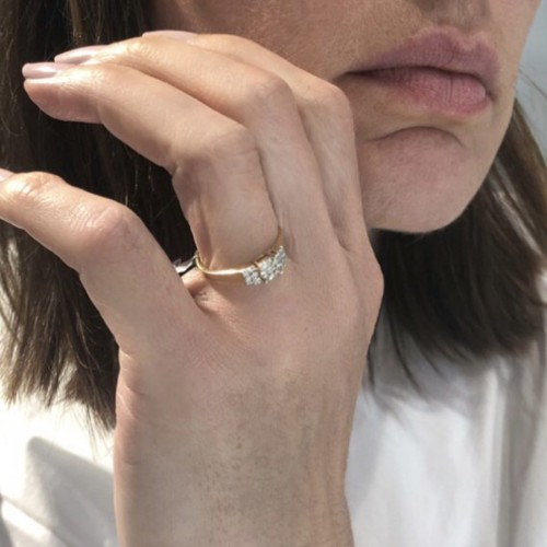 Elegantný prsteň zo zlata s diamantami 0.21 ct