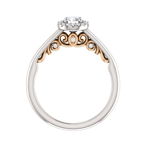 Luxusný diamantový prsteň z bieleho a ružového zlata 0.35 ct