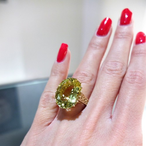 Luxusný prsteň s prírodným Citrínom