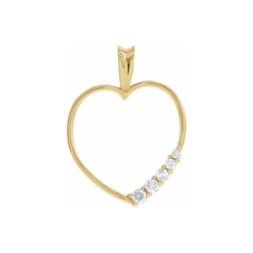 Náhrdelník so srdcom z bieleho zlata s diamantami 0.20 ct