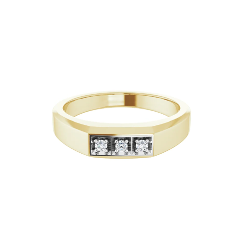 Pánsky zlatý prsteň s diamantami 0.10 ct