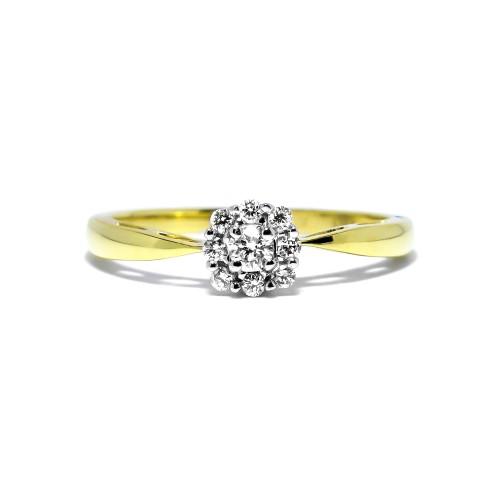 Elegantný diamantový prsteň zo zlata 0.16 ct