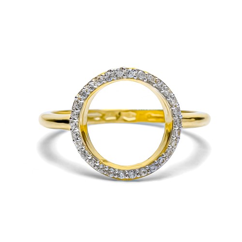 Zlatý diamantový prsteň kruh 0.15 ct